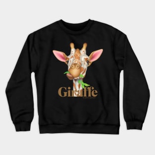 Cute Gentle Giraffe on a Giraffe lovers tee Crewneck Sweatshirt